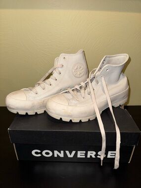 Converse CTAS White High Top Platform Lug Sole Sneakers